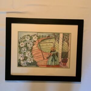 Framed Art Print with Musical Themesigned Signed l